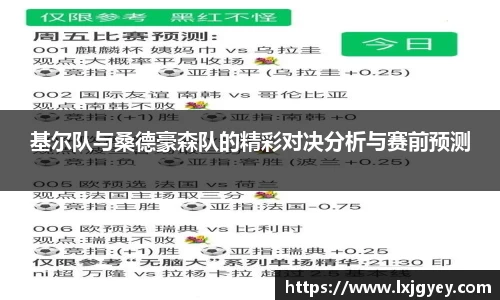 基尔队与桑德豪森队的精彩对决分析与赛前预测